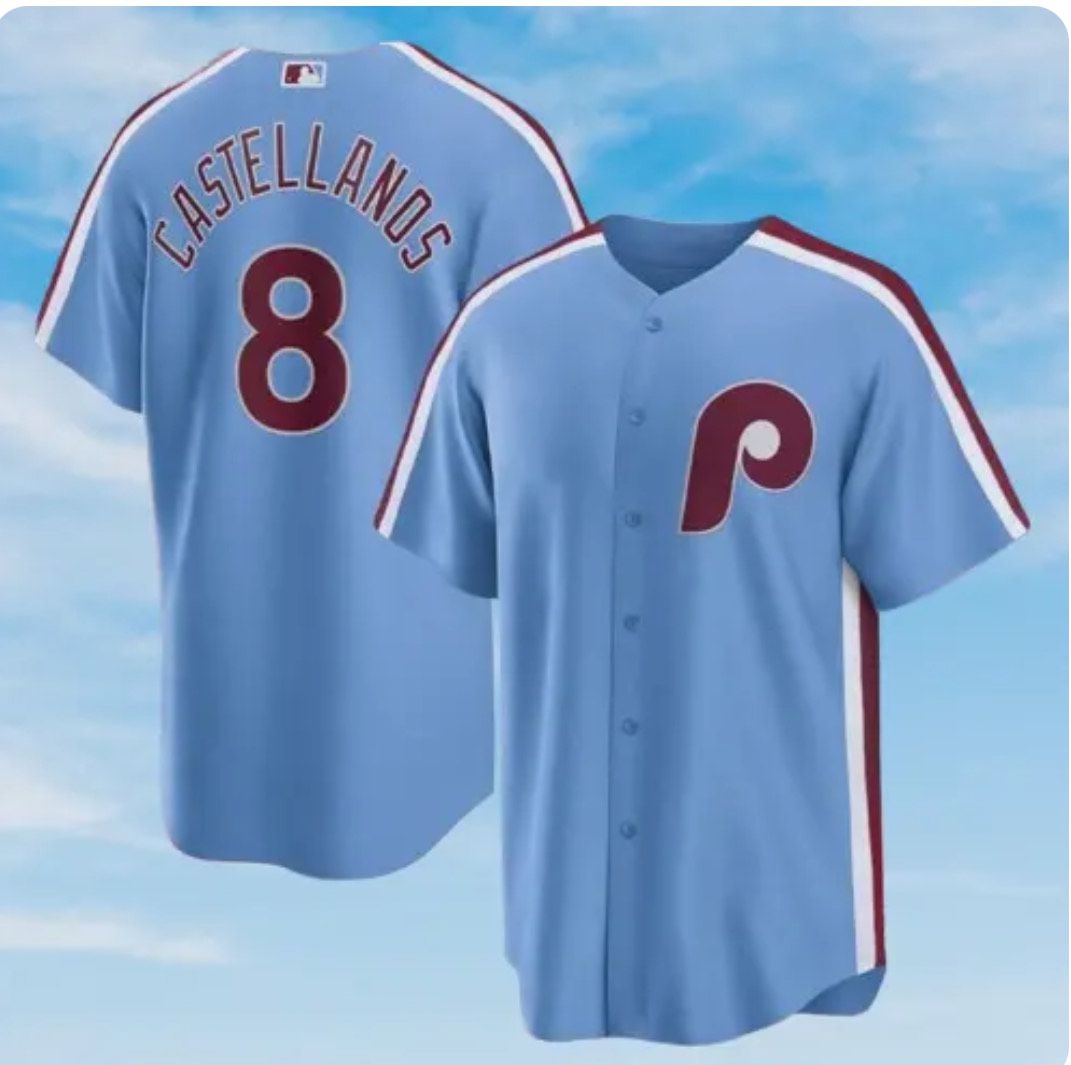 2024 MLB Men Philadelphia Phillies #8 Castellanos Nike light blue Home Limited Player Jersey